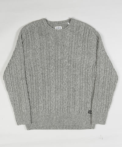 Edwin Oiler Crewneck Sweater Grey Marl