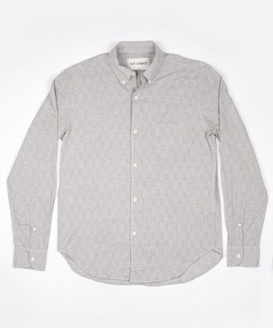Our Legacy 1950s Button Down Shirt  Pixel Grey Bucle Check 