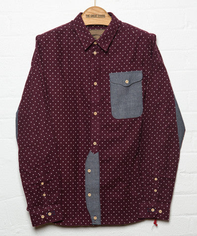 Dagger Shirt Wine Polka Dot