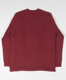 Folk Check Knit Jumper Burgundy