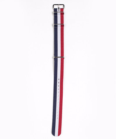 MWC 20mm Blue, White and Red NATO Watch Strap