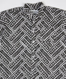 LF Markey Hancock Herringbone Print  Black/White 