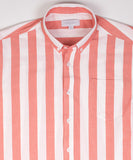 Soulland Hotnut Button Down Shirt  Orange/White 