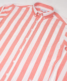 Soulland Hotnut Button Down Shirt  Orange/White 