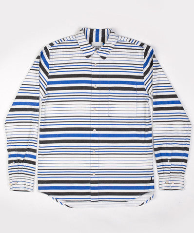 Wood Wood Ritchie Shirt  Blue Stripe 